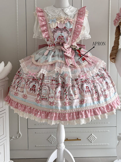 White Ruffle Edging Lolita Sheer Apron - Jelly Girl