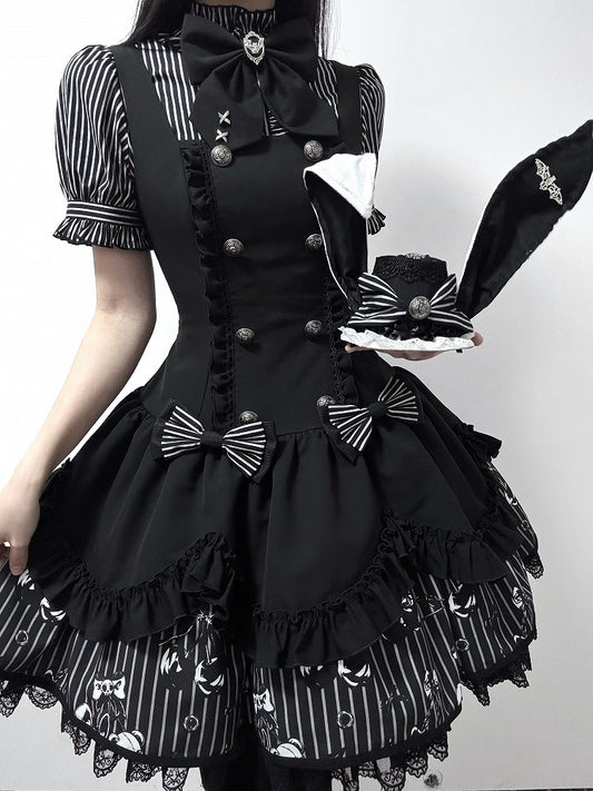 Hat Bunny Ears Mini Black Gothic Lolita