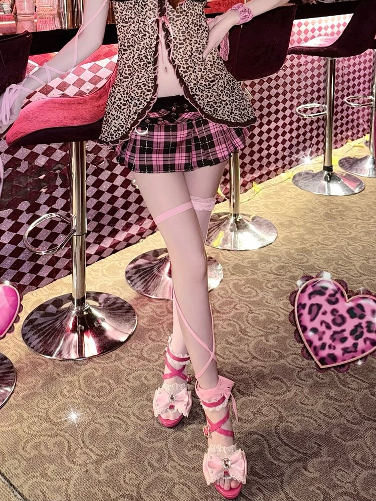 Heart-shaped Rose Fashion High Gyaru Red Heels Sandals
