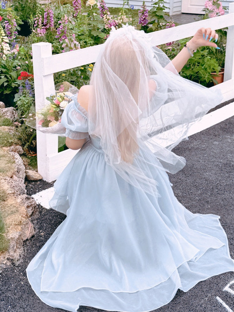 プラスサイズ ライトブルー トレイン