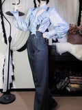 Lolita-Hose aus gestreiftem Stoff, Dunkelblau, Ouji