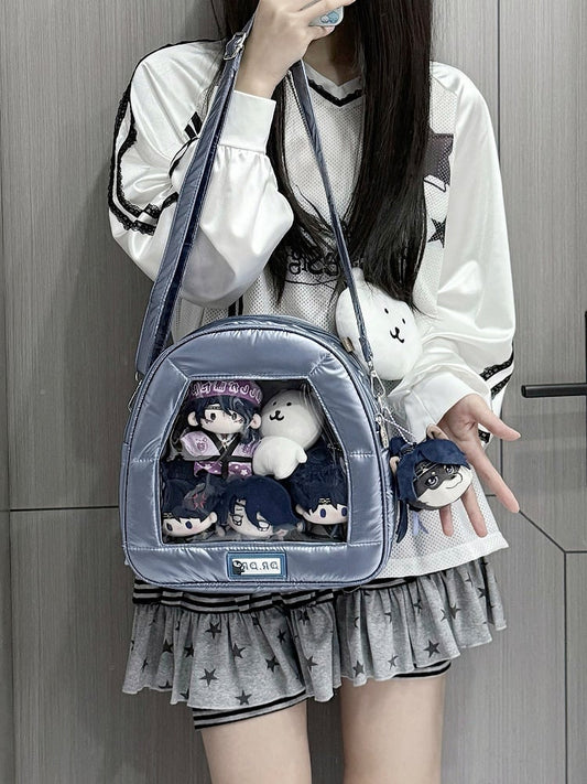 Bag Display Ita Blue Window with Transparent Convertible Crossbody/Backpack