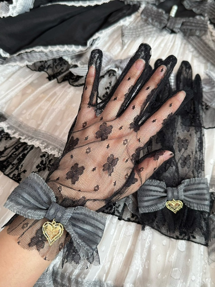 Krone/Herz Schleife Spitzenhandschuhe Optionen Charm 16