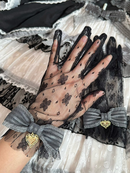 Krone/Herz Schleife Spitzenhandschuhe Optionen Charm 16