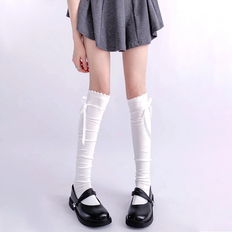 ブラック / ホワイト / グレー / ブラウン スイート セルフタイ 蝶結び JK ストッキング