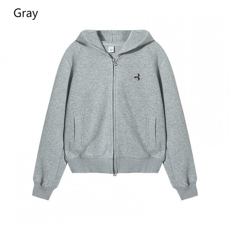 Hoodie Options Placket Zipper Gray Double-Pull 3