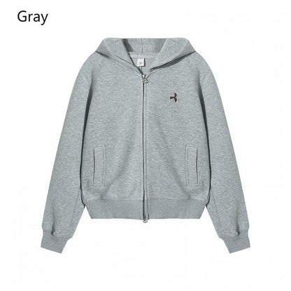 Hoodie Options Placket Zipper Gray Double-Pull 3
