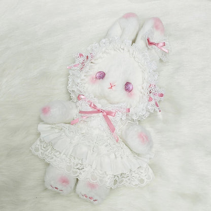 Standing-eared Convertible Strap Bag with Bowknot Accents Pink Bunny