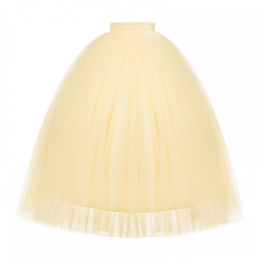 Yellow Tulle Skirt Full Length - With PUJI