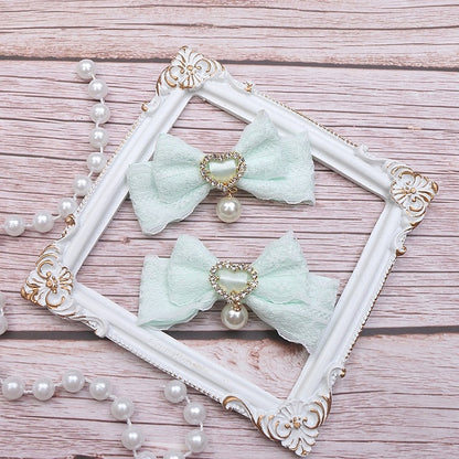 Bowknot Pearl Options Color Kei 10 Hairclip Rhinestone Jirai Lace Heart