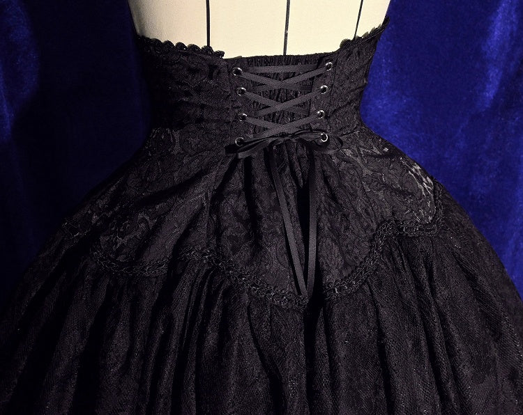 Black Long Kuro High Super Skirt Waist Version Lolita Gothic