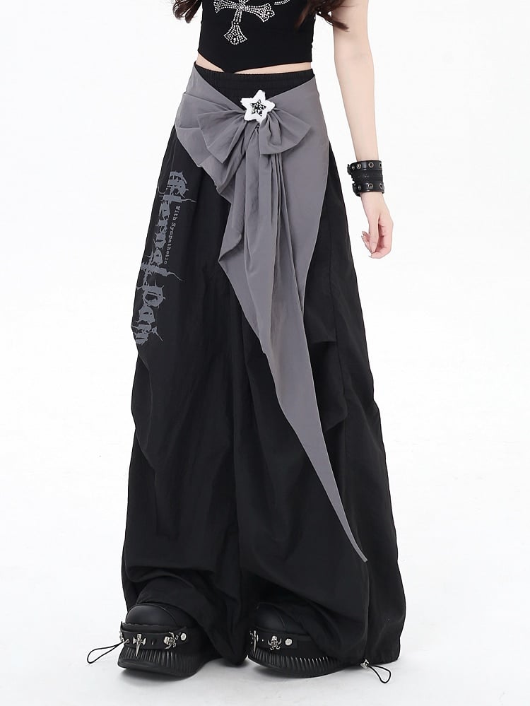 Accessory Pants Detachable Loose Pink with / Black Fit Cargo Waist Low