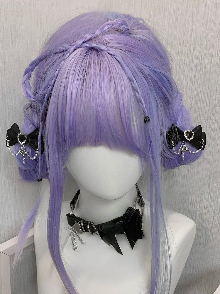 Bowknot Schwarz/Champagner/Rosa Verziert Strass Haarspangen Herz Charm Kreuz