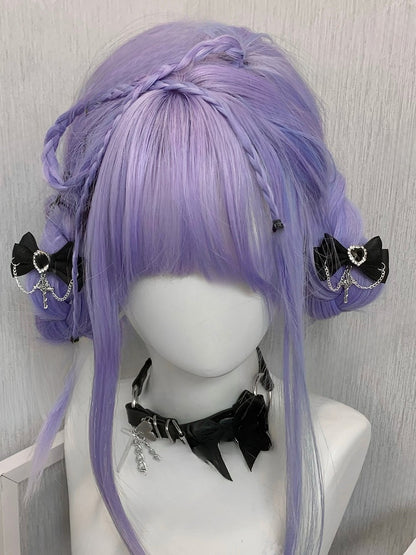 Bowknot Schwarz/Champagner/Rosa Verziert Strass Haarspangen Herz Charm Kreuz