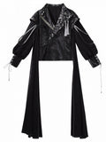 Black Shawl-Collar Jacket with Tassel Details - Unknown Star