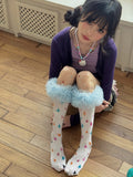 Stockings Star-Print (Y2K Ruffle Colorful Tulle Sweet Style)