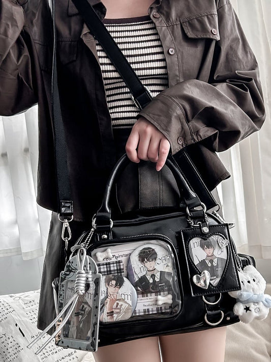 PU Holder Window with Display Ita Handbag Card Black