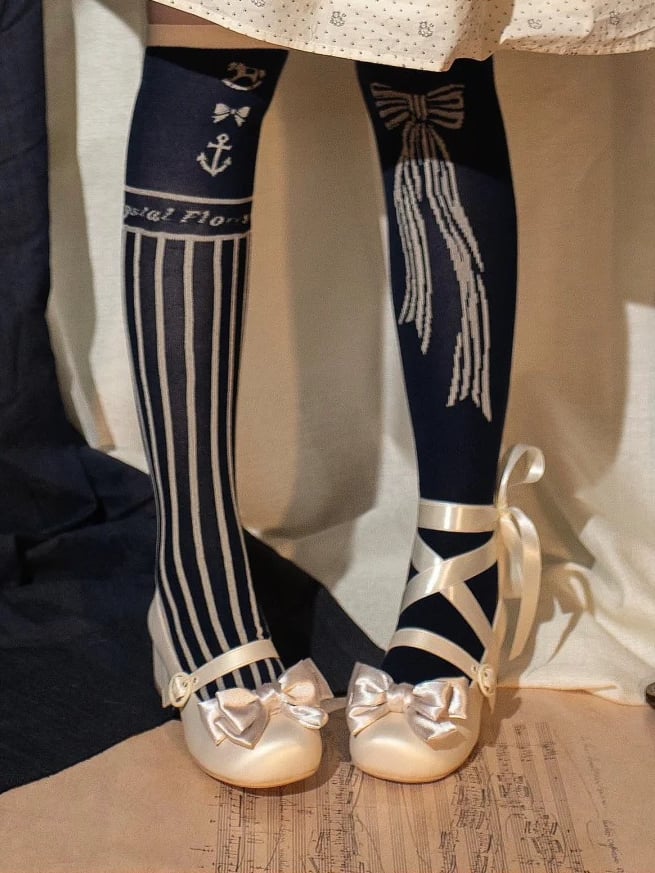 Round Ankle at Lace-up Heels Sweet Beige Toe Low Bow - Top