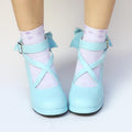 Made Custom Shoes Bow SP168138 Blue Lolita Baby