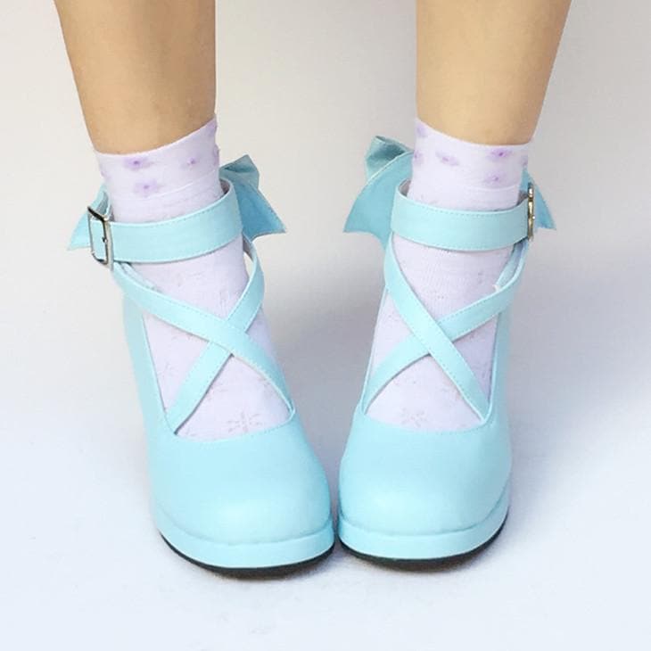Made Custom Shoes Bow SP168138 Blue Lolita Baby