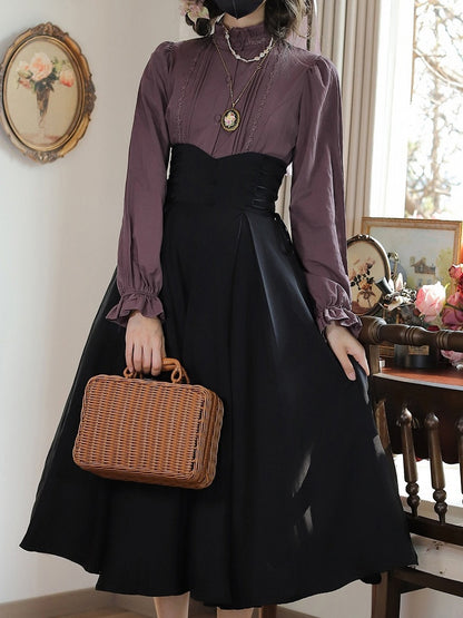 Classic Ruffle Lolita Blouse with Lace - Tiny Garden