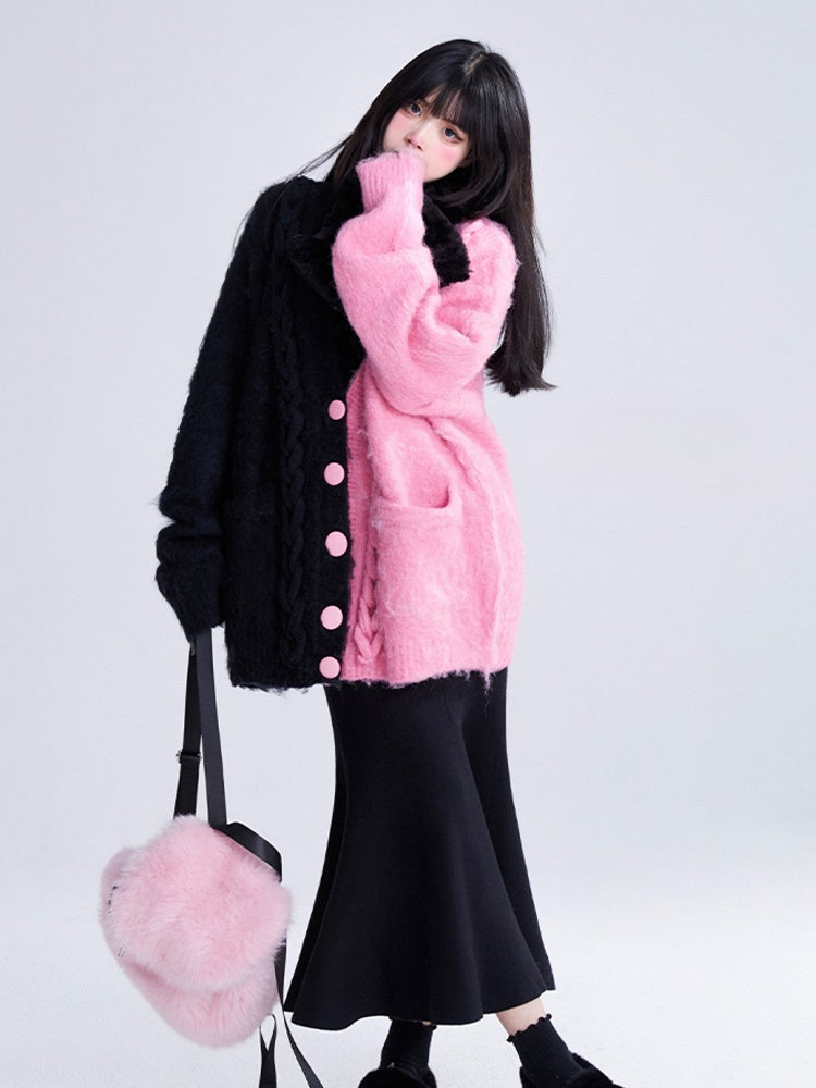 Midi Skirt High-Waisted Elegant Mermaid Thick Black A-Line