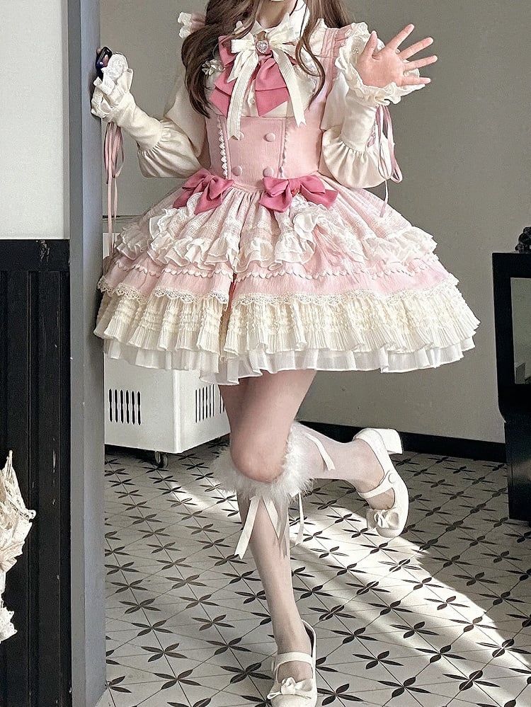 Pink Cardcaptor Sakura-Inspired Lolita Dress with Boned Underbust Waist