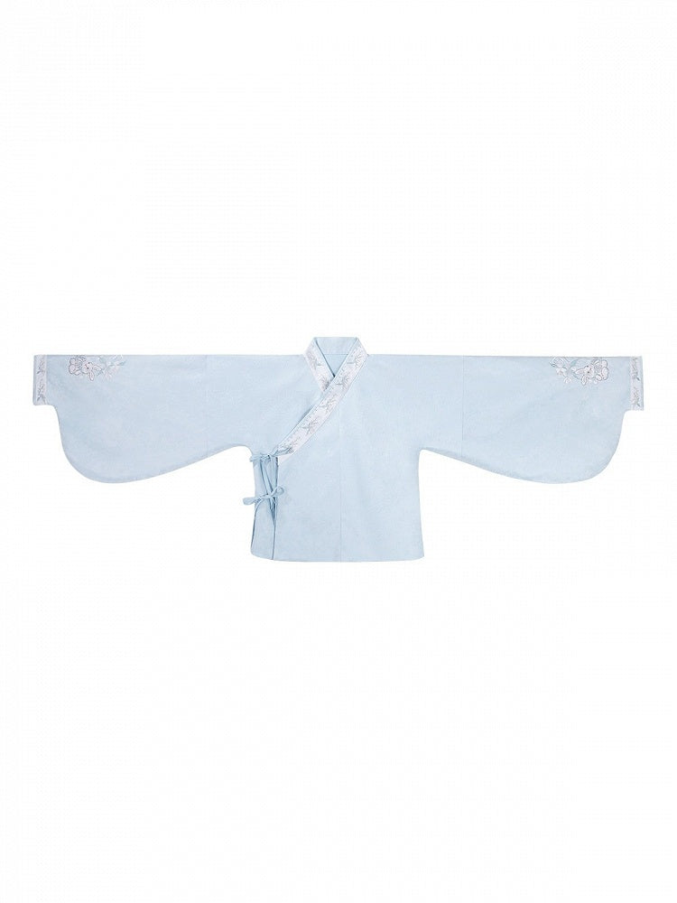 Chinese Style Han Lolita Embroidered Blue Top - Unknown Star