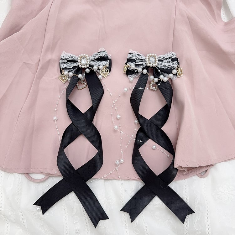 Jirai Hairclips Long Seiso Bow Style Kei Ponytail Colors Tails Spiral with Ribbon Six for