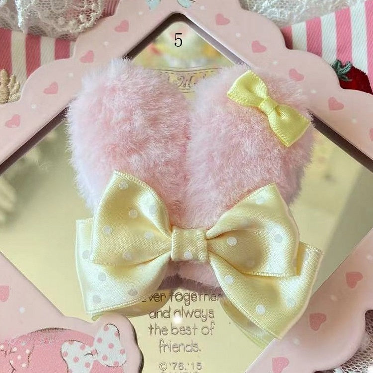 Ears Bowknot Bunny 13 Options Polka-dot Hairclip Decorated Pattern