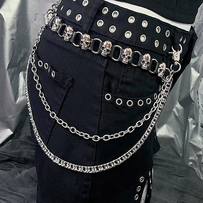 Punk Skeleton Y2K Chain Accessory Silver