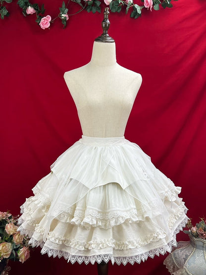 オーバーレイハンカチ シロ ジャカード ホワイト ゴシック スカート ロリータ