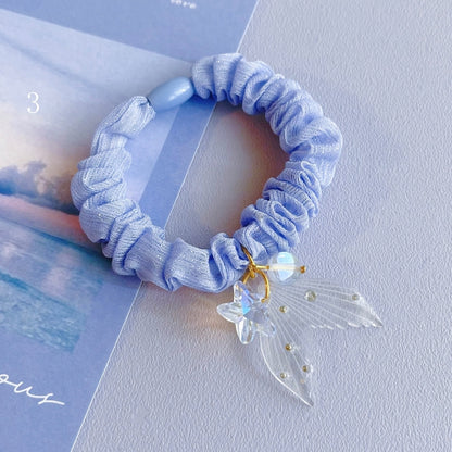 Perlenbesetzter 7 Meerjungfrau Charm Optionen Blaues Haargummi verziert