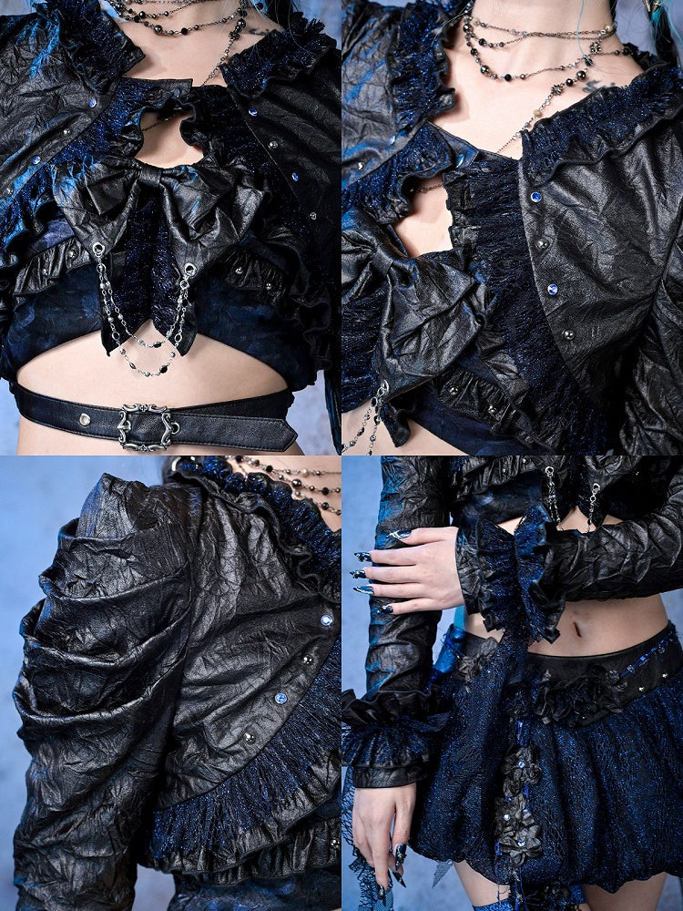 Punk Y3K Leather PU Jacket Short Rock Style