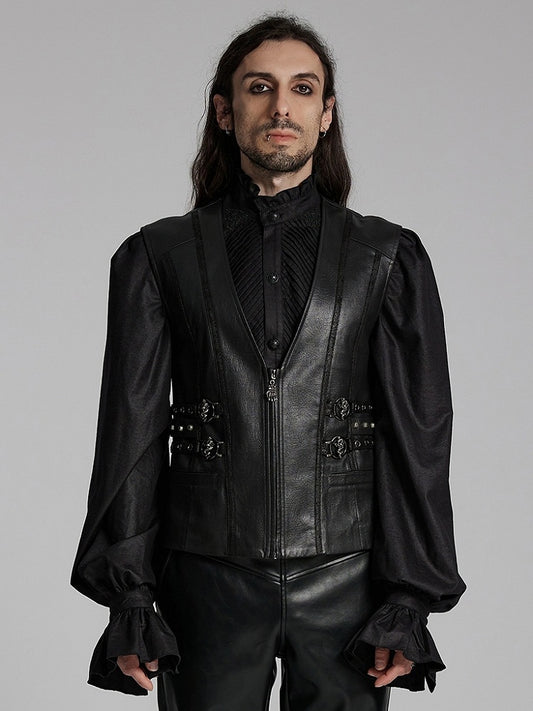 Black Men's Vest Gothic Medieval
