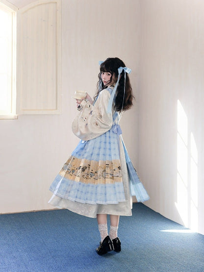 New Chinese Style Hanfu Alice in Wonderland Lolita Dress with Embroidery Details - San Sheng Du
