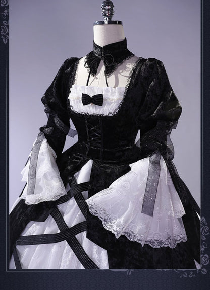 Rozen Maiden Mercury Lamp Schwarz-Weißes Kleid Lolita-Stil Cosplay Kostüm
