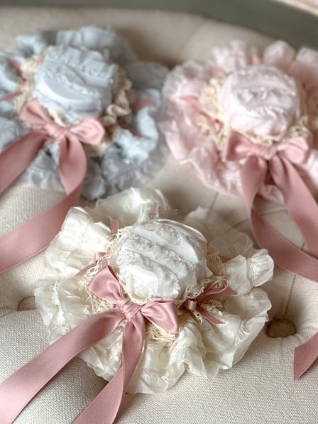 Mini Pink and Clearance Bowknot Decoration - Lace Hat Trim with
