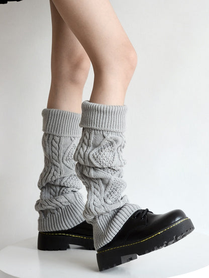 5 Colors Cuffed Cable Knit Leg Warmers
