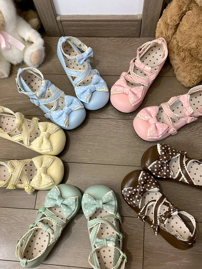 Edging Snap 2.5cm Shoes Green Lace Sweet Lolita Heeled Grass with Heart Design