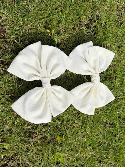 Lolita Bow Hair Clip in Apricot and Blue - Double sweet Lolita