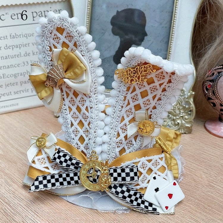Options Mini Decorated Hat Poker in Vibes Ears Wonderland Alice Bowknot 11 Details Bunny