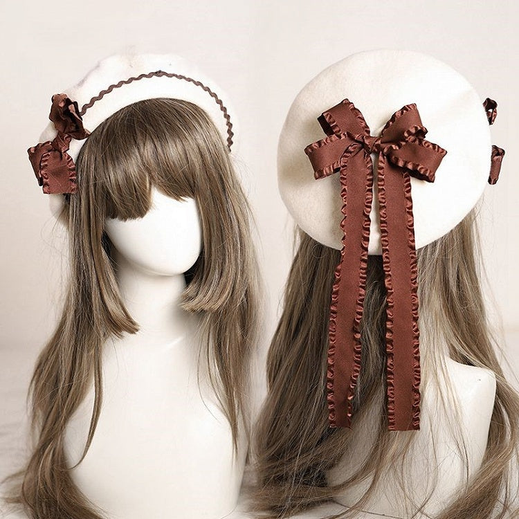 – Color Embellished Bows 12 Beret Options Ruffled