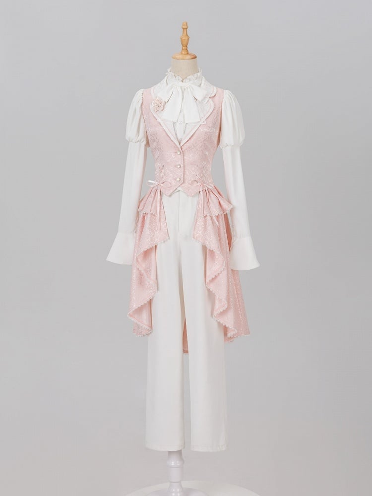 Lolita Prince Blazer with Cherry Blossom Pin and Trailing Hem - DevilInspired Exclusive Collection