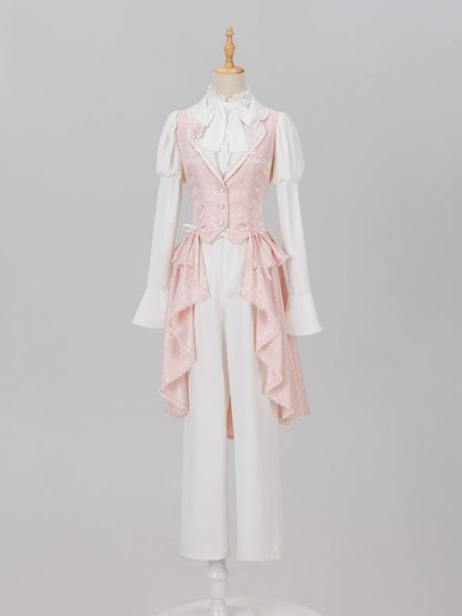 Lolita Prince Blazer with Cherry Blossom Pin and Trailing Hem - DevilInspired Exclusive Collection
