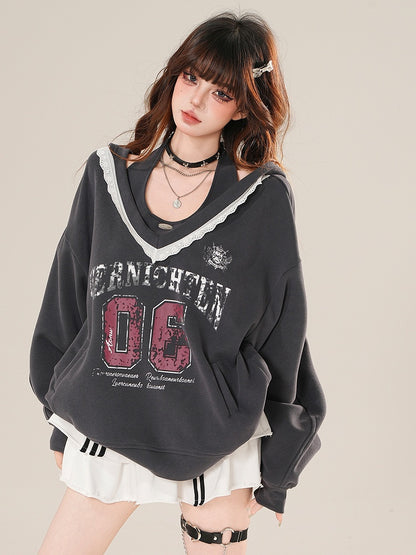 Beige/Grau Blokette Bittersweet Neck mit Hoodie Core Neckholder Top Glamorous