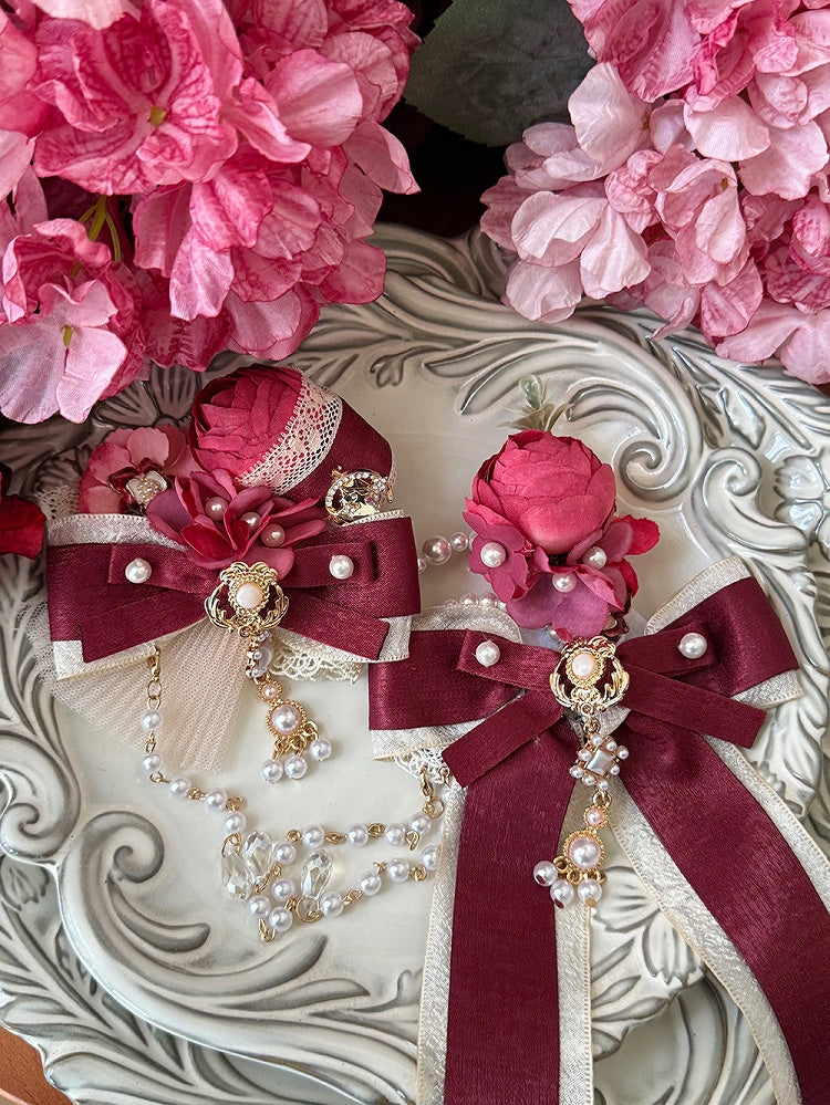 Red Floral Hair Accessories - Nine Odes
