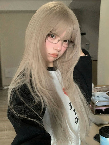Wig 60CM Dusty Straight with Bangs Brown Full