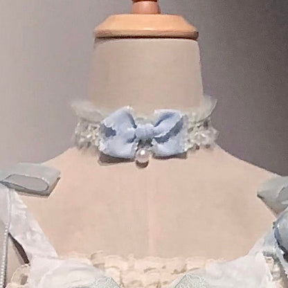 Choker Lolita Bow Blue/Pink