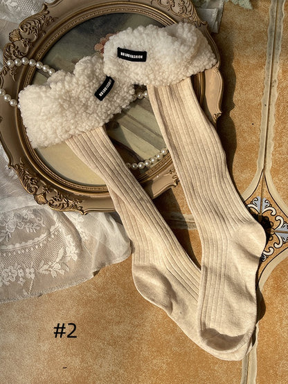 Sweet Plush Cuff Underknee Socks